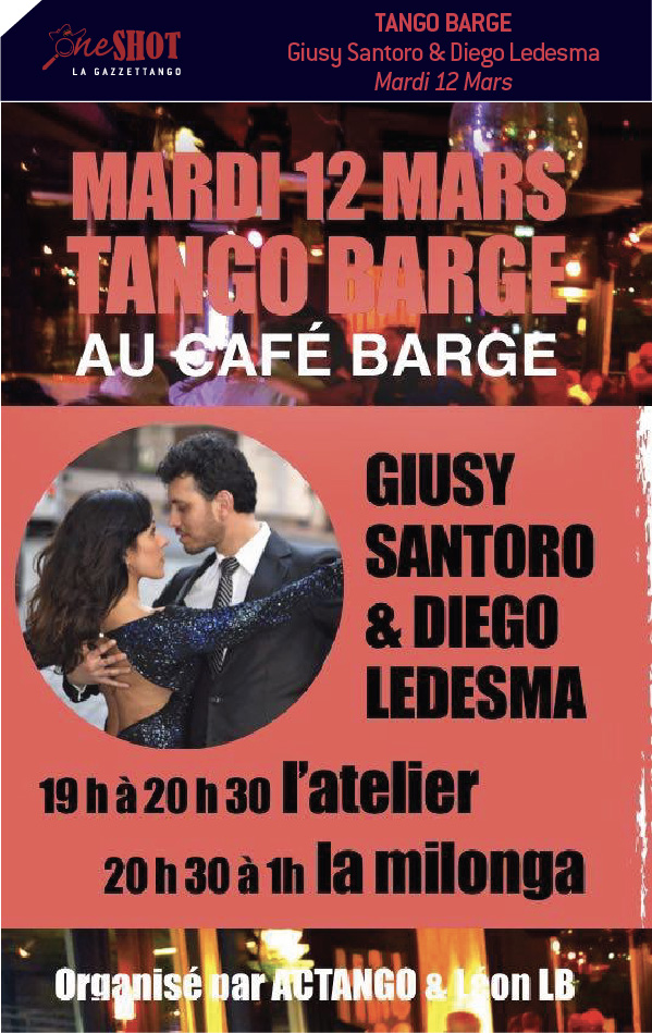 Giusy Santoro y Diego Ledesma au Tango barge